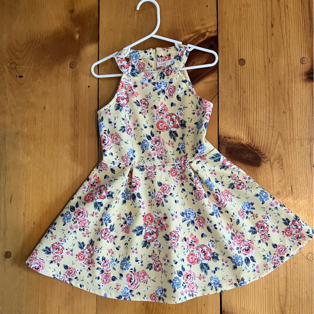 Girls size 5 floral print swing halter dress